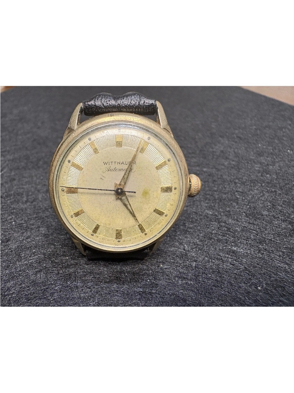 Vintage Wittnauer Automatic Watch 1950s Textured Dial 10K Gold Filled RUNS